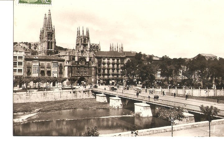 Postal 021789 : Puente y arco de Santamaria - Burgos