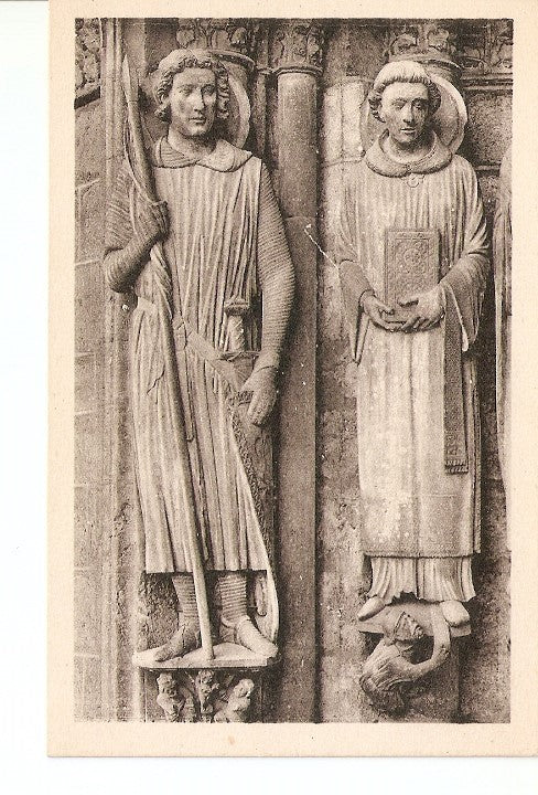 Postal 021882 : Saint Theodore, Saint Etienne - portail sud. Cathedrale de Chartres
