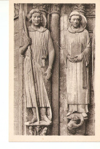 Postal 021882 : Saint Theodore, Saint Etienne - portail sud. Cathedrale de Chartres