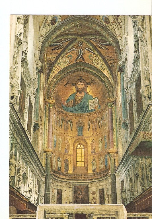 Postal 021908 : Detail des mosaiques du XII, Cefalu Cattedrale