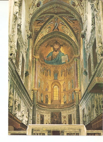 Postal 021910 : Detail of the mosaics of the XII c., cattedrale Cefalu