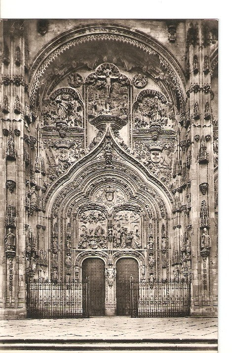 Postal 021927 : Catedral Nueva: puerta de Poniente - Salamanca. 