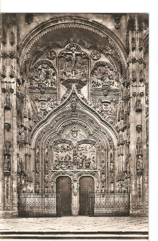 Postal 021927 : Catedral Nueva: puerta de Poniente - Salamanca. 