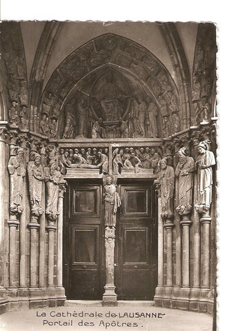 Postal 021987 : La Cathedrale de Lausanne, portail des Apôtres