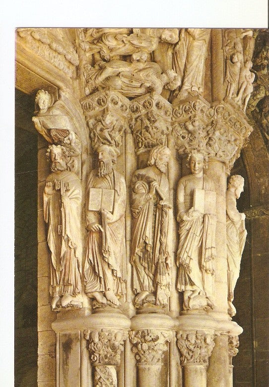 Postal 022026 : Portico de la Gloria. Grupo de Apostoles, Santiago de Compostela