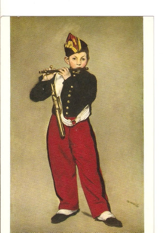 Postal 022072 : Young boy playing the fife, E. Manet - Le fifre
