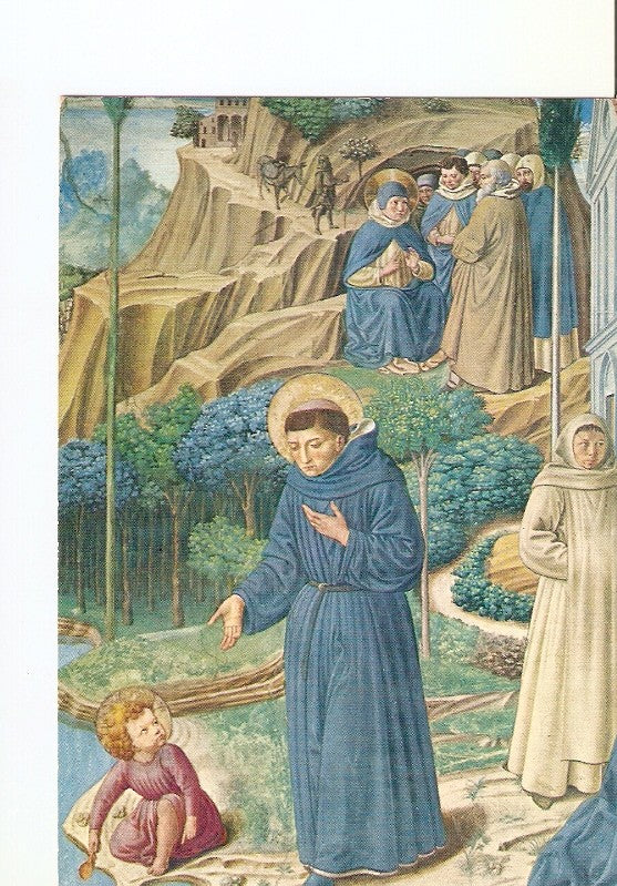 Postal 022089 : St. Augustine discusses with the Child jesuson the mistery of trinity, 1465.