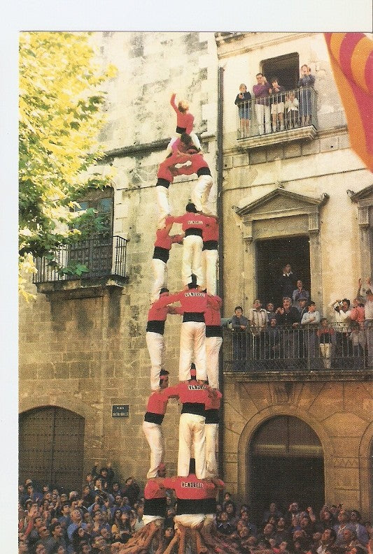 Postal 022122 : Castellers nens del Vendrell (castell tres de vuit)