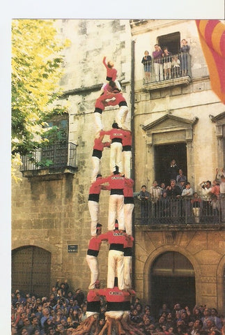 Postal 022122 : Castellers nens del Vendrell (castell tres de vuit)