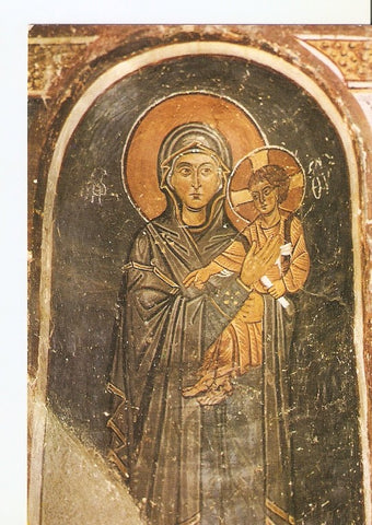 Postal 022128 : La virgen con el niño jesus, Fresco