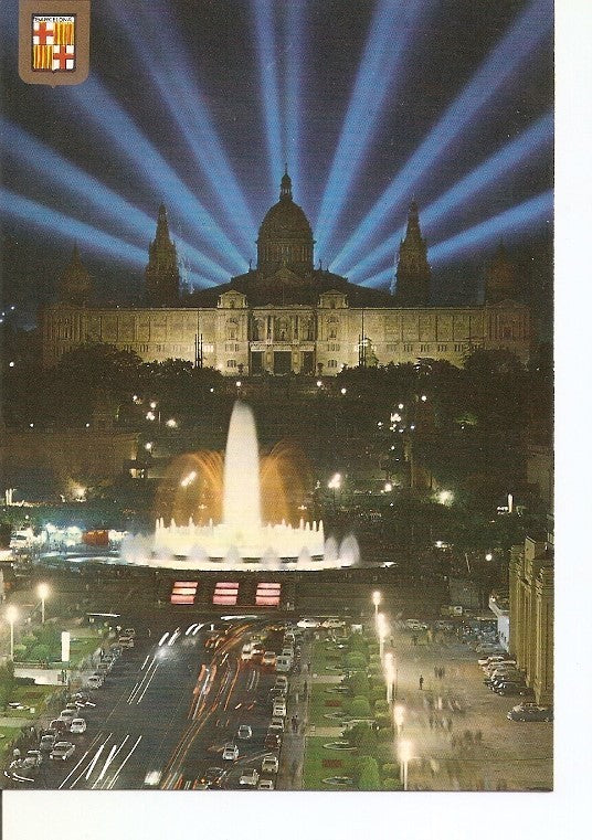 Postal 022405 : Fuentes y Palacio Nacional de Montjuïc - Barcelona