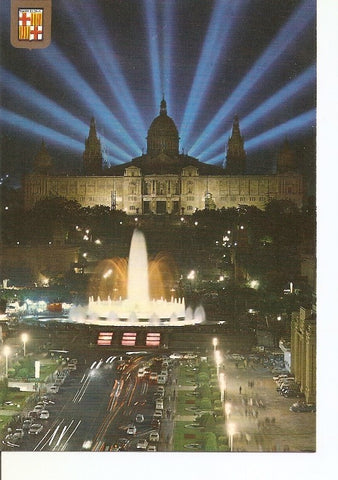 Postal 022405 : Fuentes y Palacio Nacional de Montjuïc - Barcelona