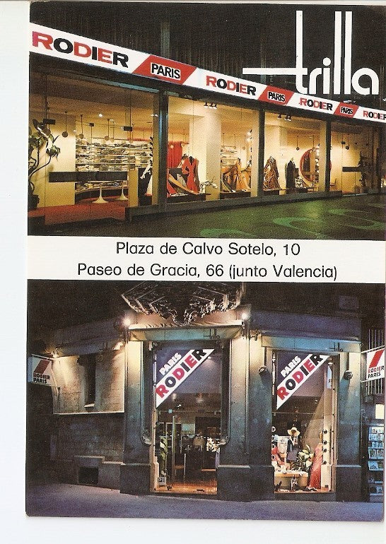 Postal 022449 : Trilla, Plaza de Calvo Sotelo, Paseo de Gracia (Junto Valencia)