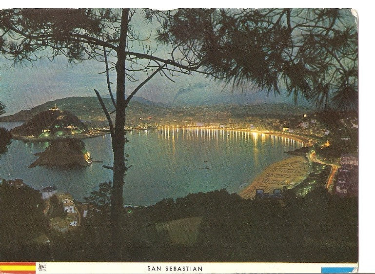 Postal 022474 : Vista noctuna el Pinat, Igueldo (San Sebastian)