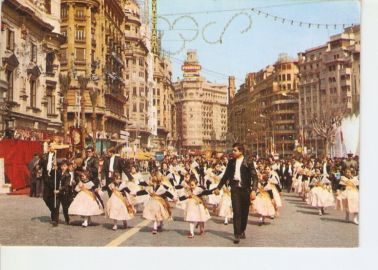 Postal 022519 : Desfile fallero, Valencia