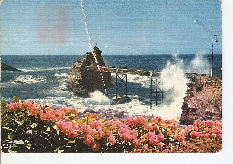 Postal 022537 : Biarritz, Le Rocher de la Vierge. Francia