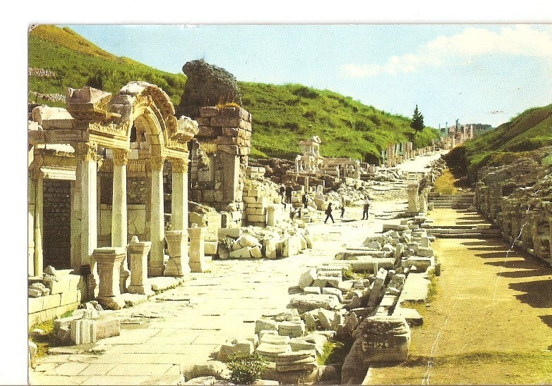 Postal 022596 : Efes - Turkey, Ephesus, Temple of Hadrianus and Curetiae strect