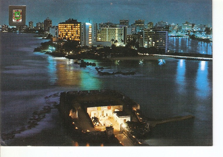 Postal 022610 : Fuerte de San Jeronimo con el Condado al fondo, Puerto Rico San Juan