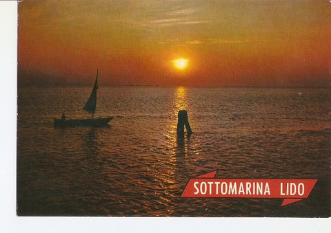 Postal 022635 : Sottomarina lido - Chioggia, Sunset on the lagoon