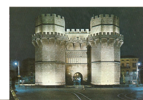 Postal 022672 : Torres de Serranos, iluminadas - Valencia