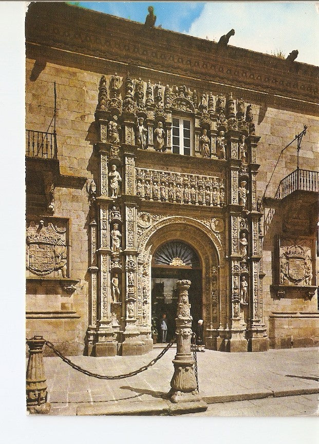 Postal 022913 : Puerta principal del Hostal de los Reyes Catolicos, Santiago de Compostela
