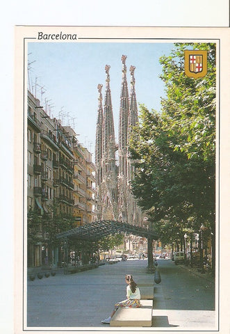 Postal 022926 : Avenida Gaudi y Templo de la sagrada Familia, Barcelona