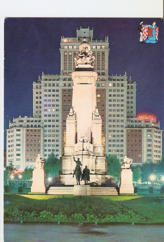 Postal 022956 : Monumento a Cevantes en la Plaza España, Madrid