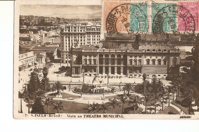 Postal 023074 : S. Paulo (Brasil), Vista ao Theatro Municipal