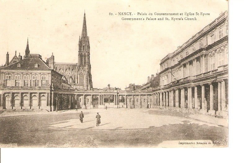 Postal 023097 : Nancy, Palais du Gouvernement et Eglise st-Epvre Governments Palace and St. Epvres Church