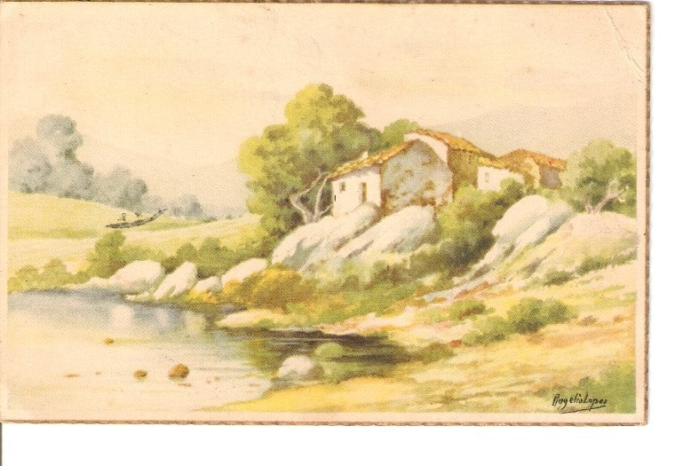 Postal 023116 : Pintura de paisaje