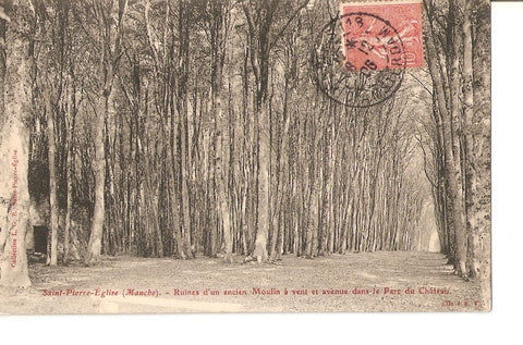 Postal 023130 : Saint-Pierre-Eglise (Manche) - Ruines dun ancien Moulin, parc du Château