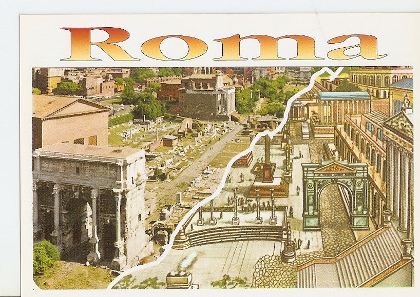 Postal 023281 : Il foro Romano, ieri e oggi, Roma