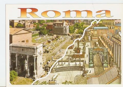 Postal 023281 : Il foro Romano, ieri e oggi, Roma