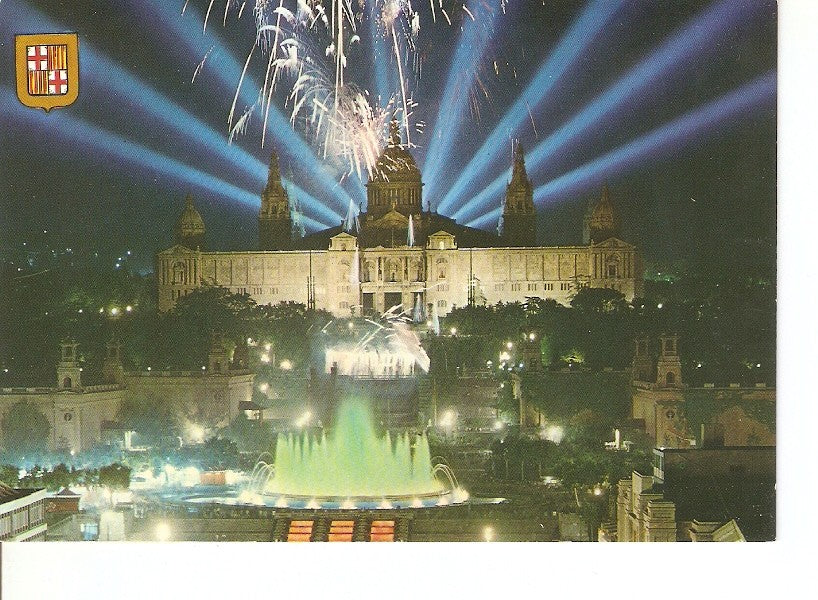 Postal 023294 : Fuente Monumental y Palacio de Montjuïc, Barcelona