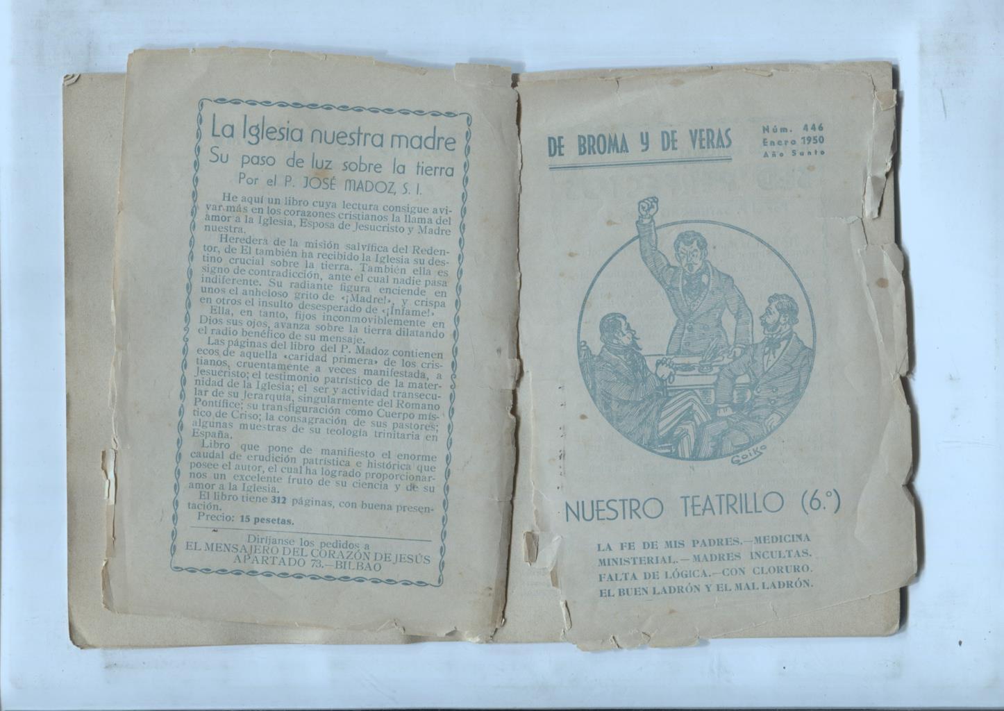 De Broma y de Veras numero 446: Nuestro teatrillo ( 6 parte ) (cubierta suelta y en mal estado segun imagen)