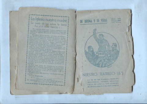 De Broma y de Veras numero 446: Nuestro teatrillo ( 6 parte ) (cubierta suelta y en mal estado segun imagen)