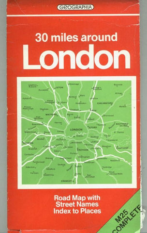 Mapa de carretera: 30 miles around London