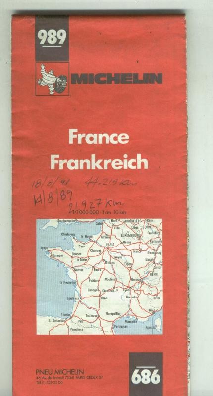 Mapa Michelin 989: France/Frankreich - France/Francia