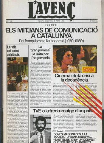 L'Avenç numero 059: Dossier: Els mitjans de comunicacion a Catalunya