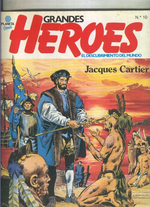 Grandes Heroes numero 10: Jacques Cartier y Walter Raleigh en Virginia (ejemplar aviejado)