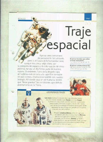 Traje espacial: son 4 paginas y 