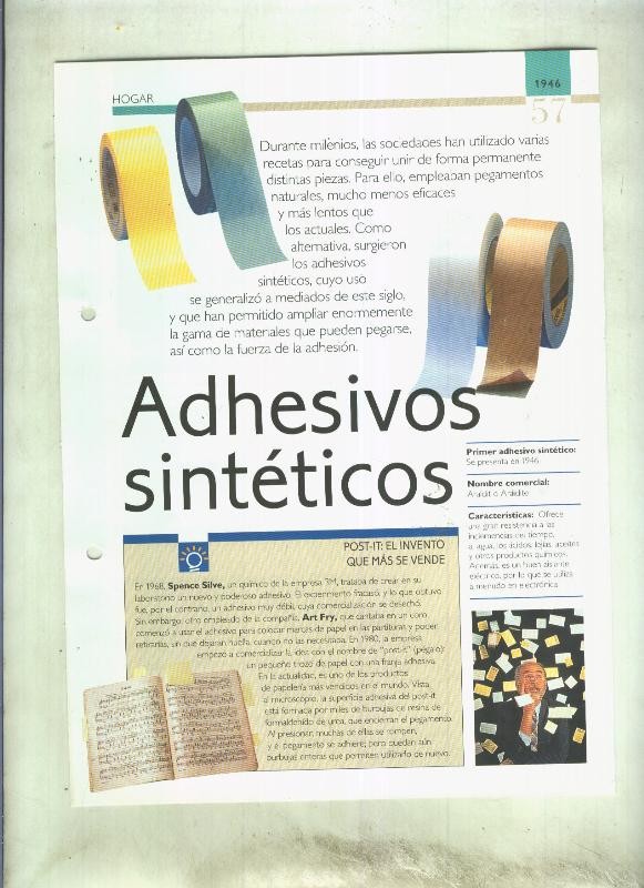 Adhesivos sinteticos: son 4 paginas y 