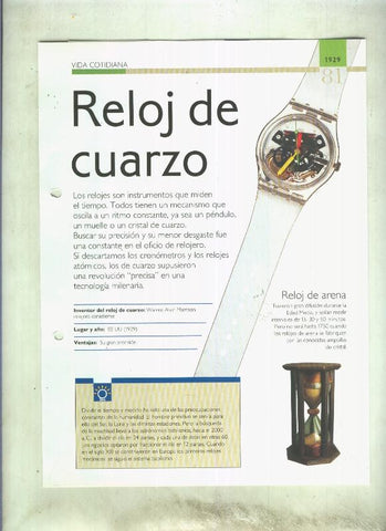 Reloj de cuarzo:  son 4 paginas y 
