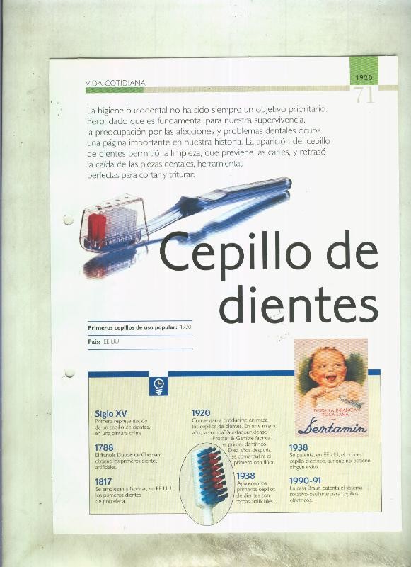 Cepillo de dientes:  son 4 paginas y 