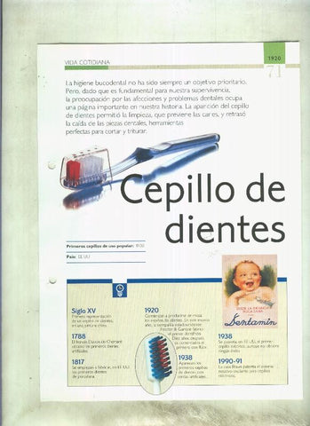 Cepillo de dientes:  son 4 paginas y 
