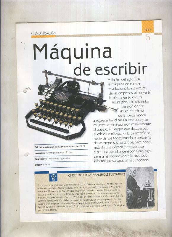 Maquina de escribir:  son 4 paginas y 