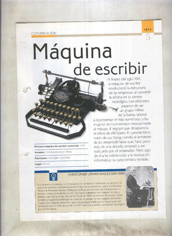 Maquina de escribir:  son 4 paginas y 