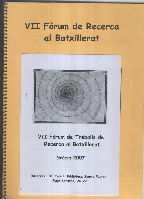 VII Forum de recerca al Batxillerat