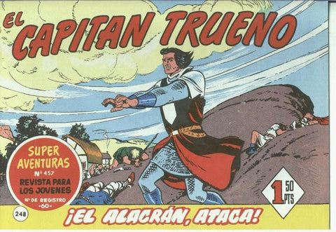 El Capitan trueno facsimil numero 248: El Alacran, ataca (numerado 1 en trasera)