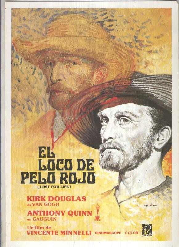 Caratula cine: El loco de pelo rojo (Lust for life), ilustracion de Mataix